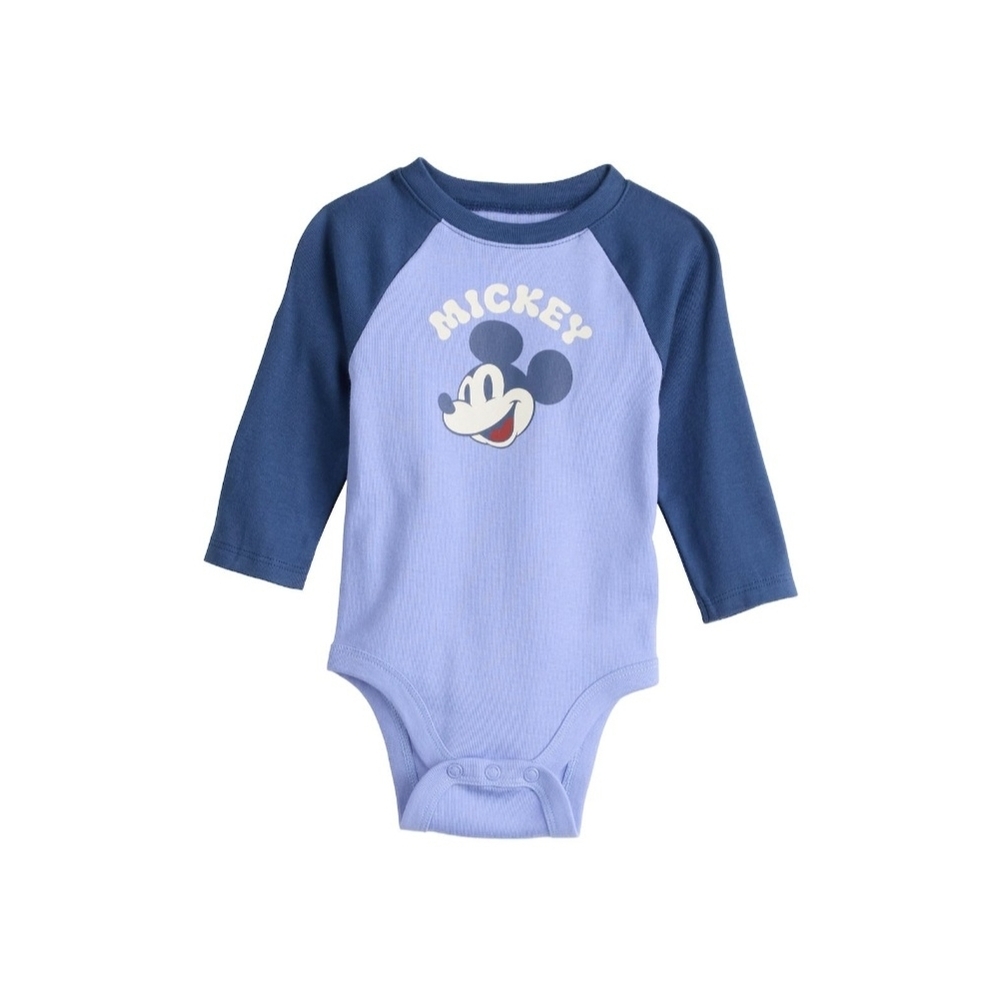 NWT Disney Mickey Mouse Long Sleeve Bodysuit - Available In Multi-sizes NB 3M